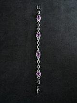 Links Designer Kunzite Studded Sterling Silver Bracelet