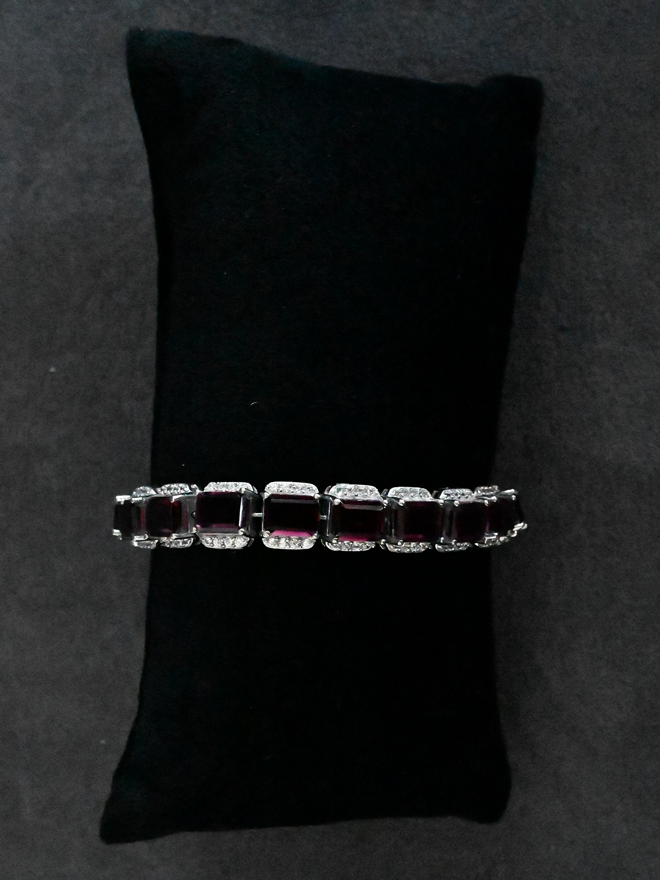 Classic Rhodolite Sterling Silver Tennis Bracelet