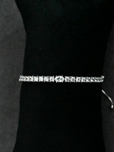 Designer Oval Centre and Round Diamonds Sterling Silver Bolo Bracelet