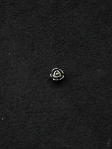 Rose Flower Oxidised Sterling Silver Charm
