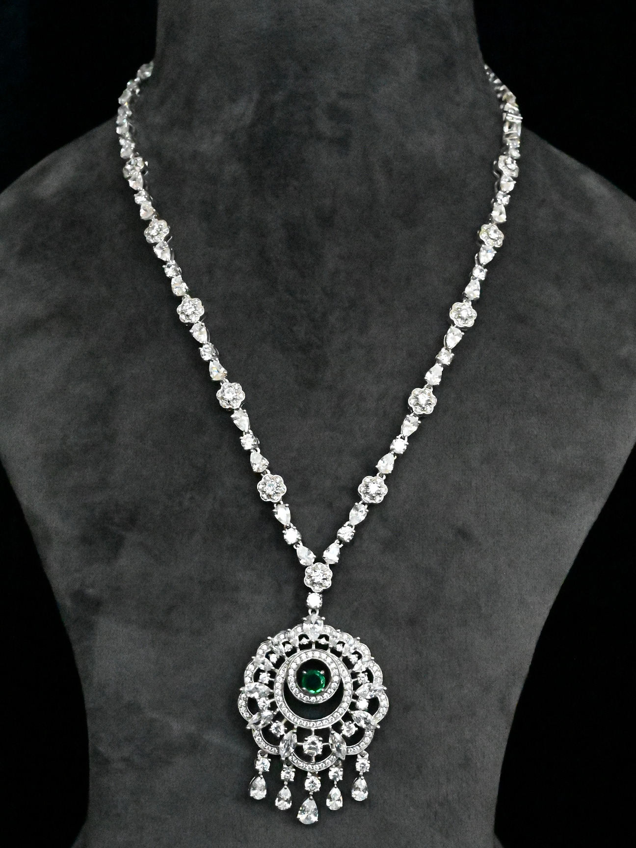 Diamond Style Sterling Silver Necklace