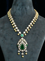 Traditional Peacock Inspired Gold Plated Sterling Silver Necklace