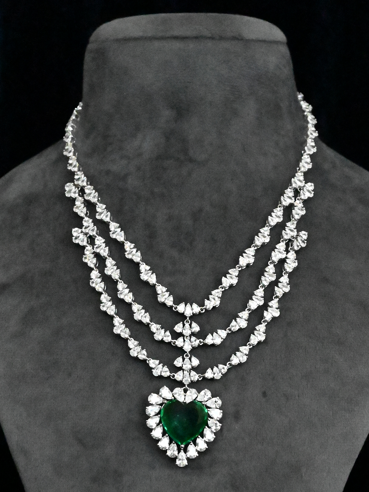 Heart Stone Designer Sterling Silver Necklace