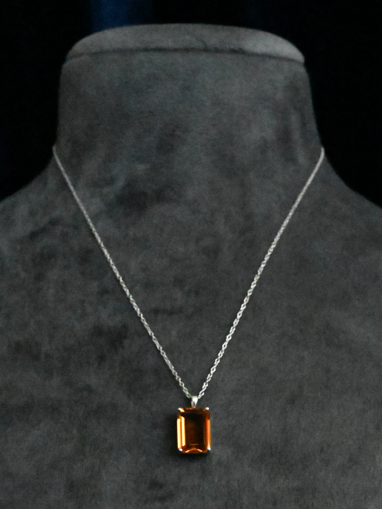 Classic Citrine Sterling Silver Necklace