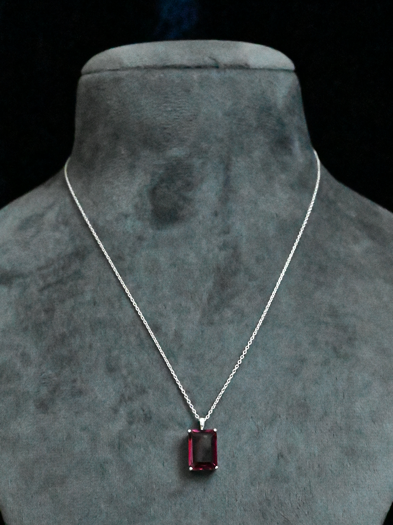 Classic Rhodolite Sterling Silver Necklace