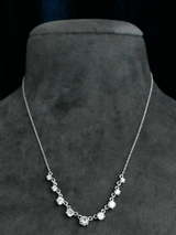 Classic Diamond Style Light Weighted Sterling Silver Chain Necklace