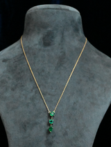 Western Emerald Studded Gold Plated Sterling Silver Chain Necklace