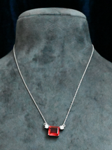 Classic Ruby Sterling Silver Chain Necklace