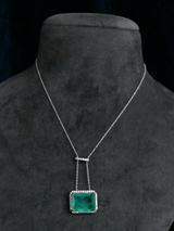 Columbian Emerald Sterling Silver Chain Necklace