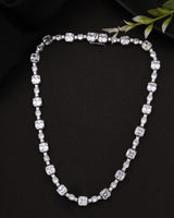 Ascher Cut White Gemstone Classy Necklace