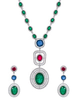 Precious Style Designer Silver Necklace Set