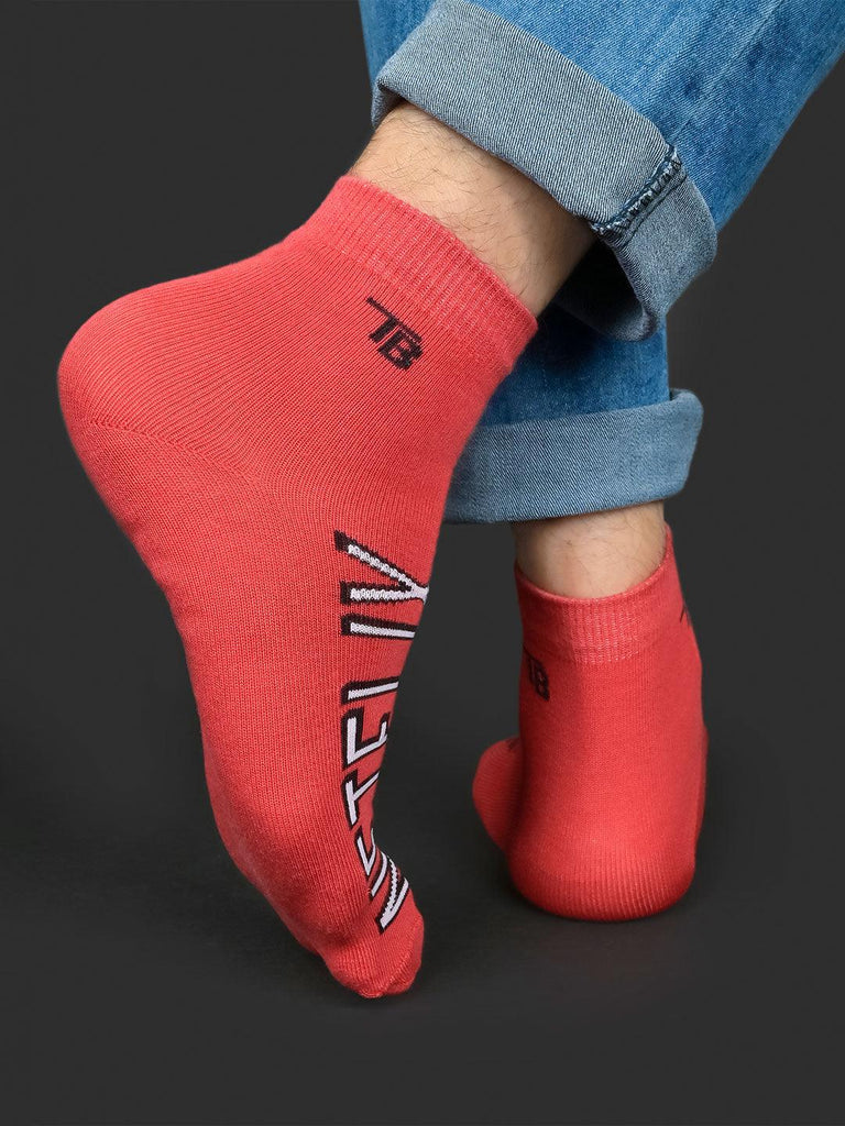 Netflix Printed Red Half-Length Unisex Pack of 1 Socks - Tistabene
