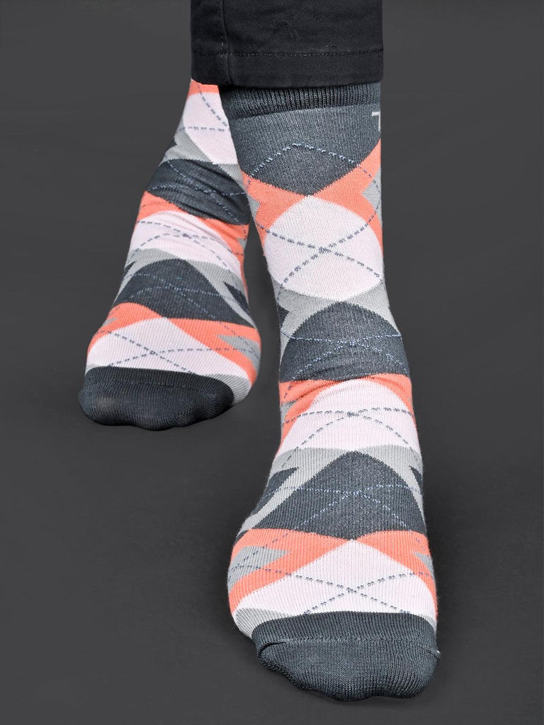 Geometric Printed Multi Full-Length Unisex Pack of 1 Socks - Tistabene