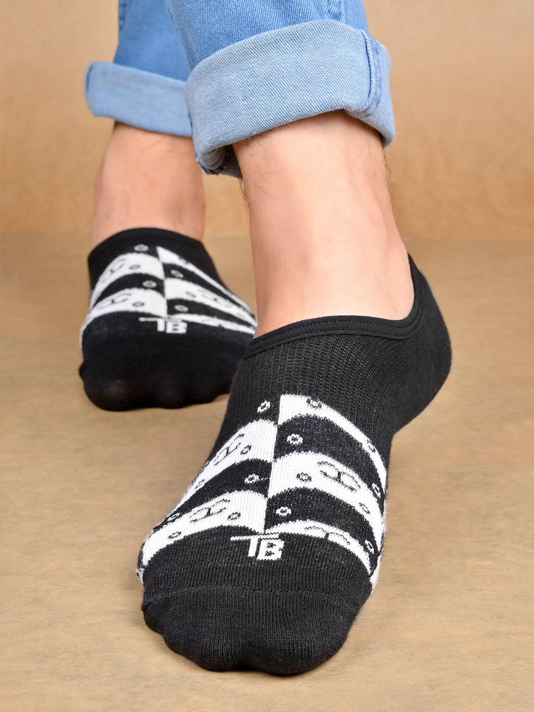 Panda Printed Black No Show Unisex Pack Of 1 Socks - Tistabene