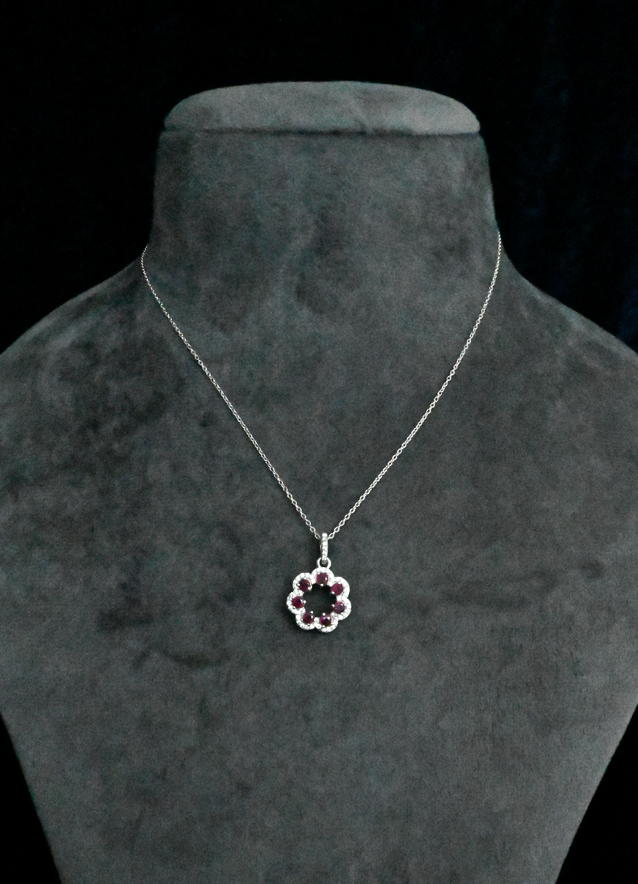 Classy Ruby Sterling Silver Pendant