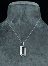 Classy Blue Enamel Sterling Silver Pendant