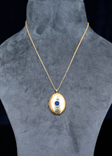Midnight Gem Gold Plated Sterling Silver Locket Pendant with Chain