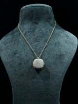 Diamond Dust Gold Plated Sterling Silver Locket Pendant with Chain