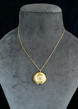 The Golden Dawn Gold Plated Round Sterling Silver Locket Pendant with Chain