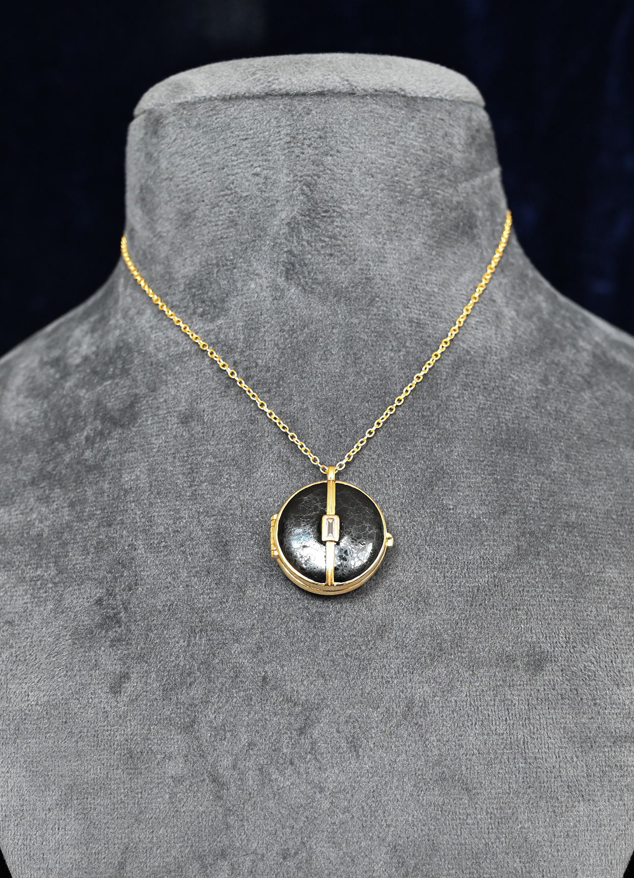 The Shadow Gold Plated Sterling Silver Locket Pendant with Chain