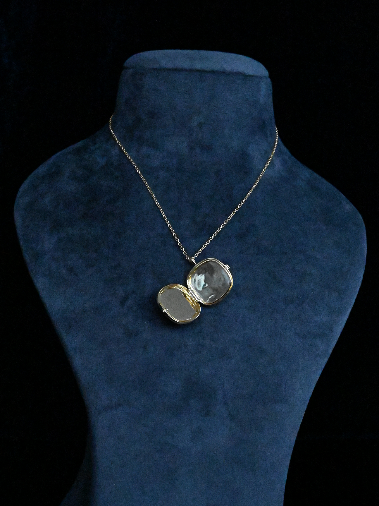The Eterna Gold Plated Sterling Silver Locket Pendant with Chain