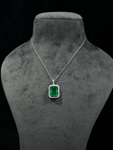 Classic Emerald Sterling Silver Pendant