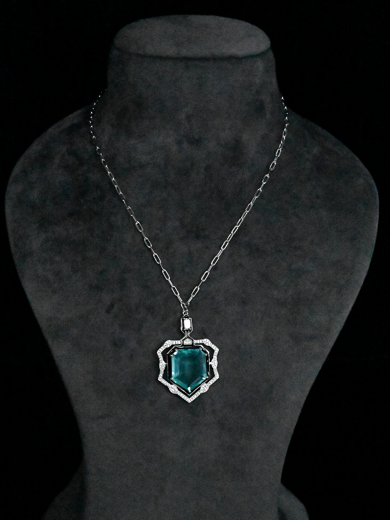 Fancy Shape Sky Blue Topaz Sterling Silver Pendant