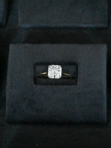 Classic 2.30ct and 7.5mm Ascher Cut Sterling Silver Mossianite Ring