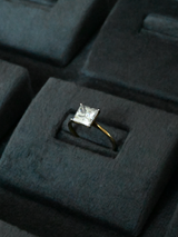 Classic 2.00ct and 7mm Princess Cut Sterling Silver Mossianite Ring