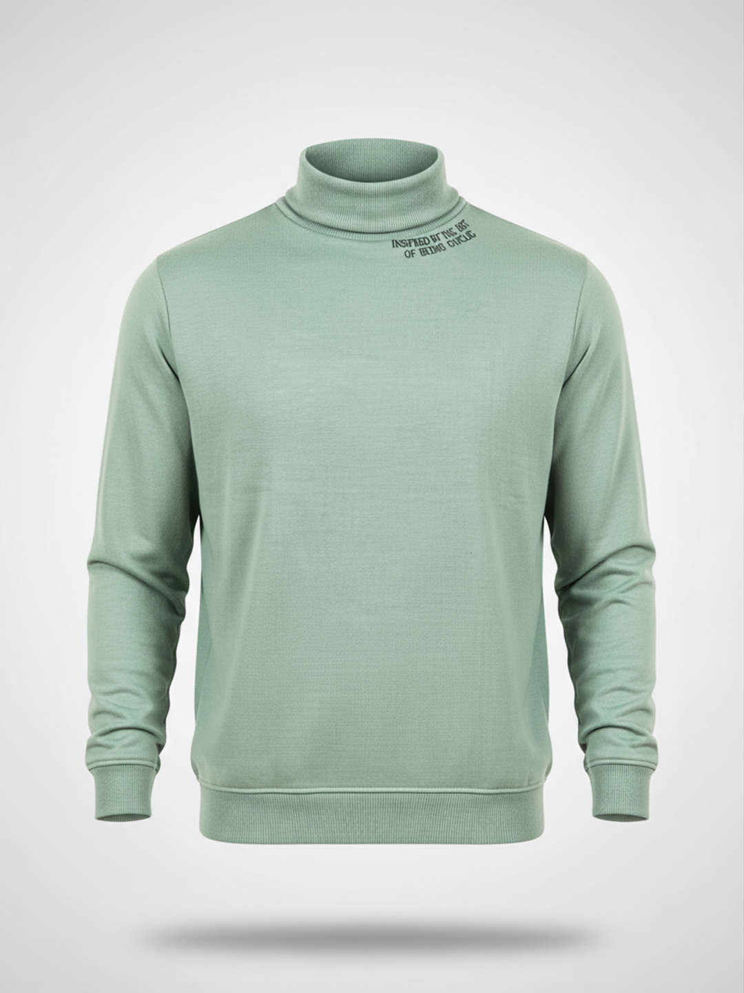 Inspired by the fear of being average embroidered Turtle Neck Sweater