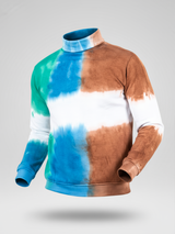 Tri-color Tie and Dye Turtleneck