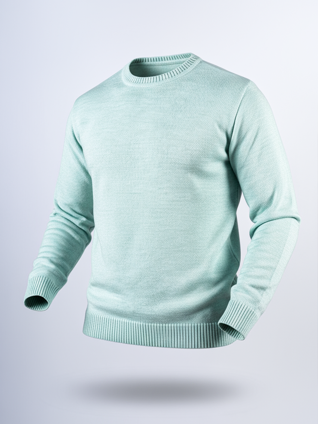 Green Color Crew Neck Men's Sweater