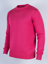 Dark Pink Color Crew Neck  Sweater