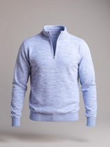 Lavender Color Classic Zipper Men's Sweater