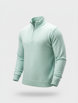 Green Color Classic Zipper Men's Sweater