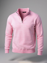 Light Pink Color Classic Zipper Men's Sweater