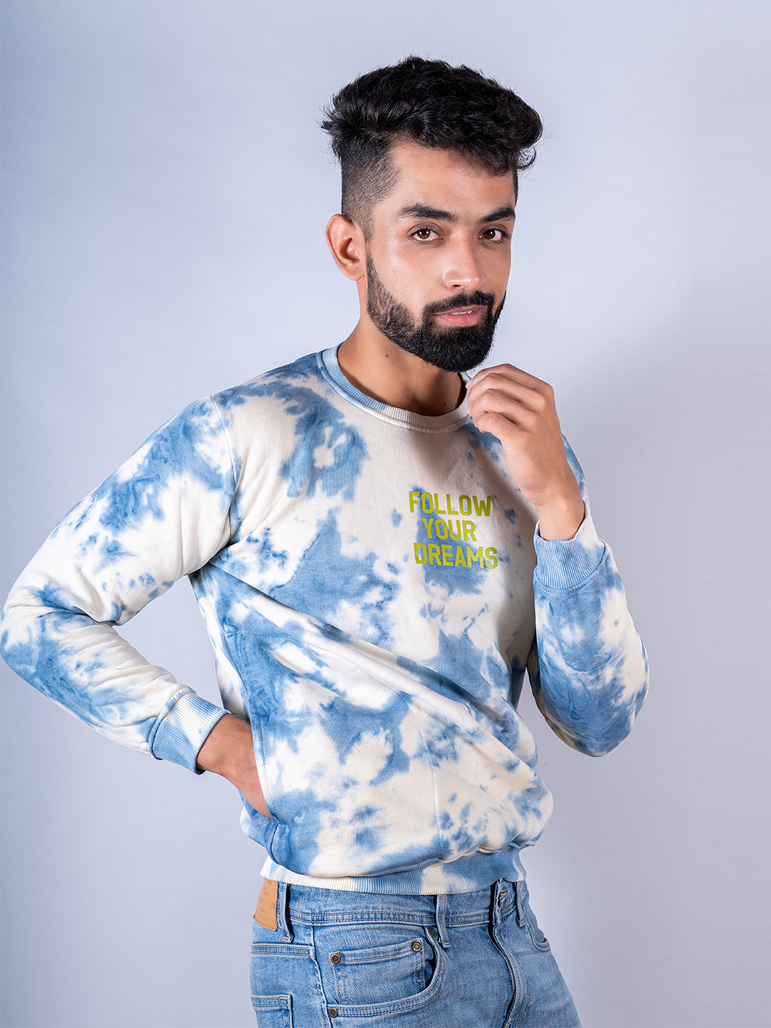 Blue Follow Your Dreams Tie-Dye Sweatshirt