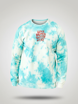 Sky Blue Love Kindness Gratitude and Peace Tie-Dye Sweatshirt