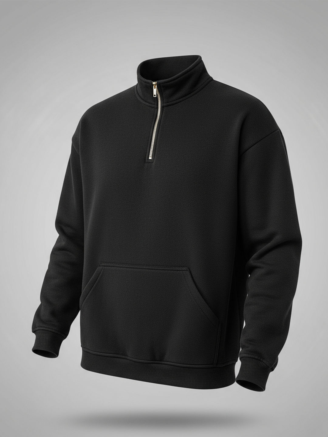 Black Half Zipper Sweatshirt