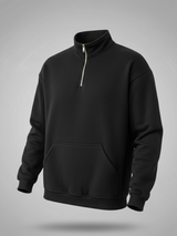 Black Half Zipper Sweatshirt