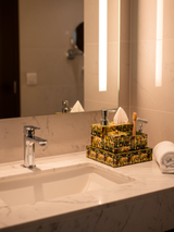 Multicolored Love Printed Bath Set Of 5