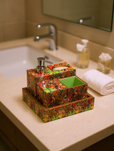 Multi Elephant Flower Printed Bath Set Of 5