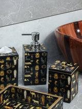 Black Ancient Egypt Printed Bath Set Of 5