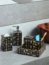 Black Ancient Egypt Printed Bath Set Of 5