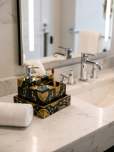 Green Fish Printed Bath Set Of 5