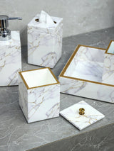 White Crackle Bath Set Of 5