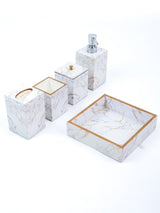 White Crackle Bath Set Of 5