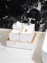 White Crackle Bath Set Of 5