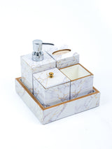 White Crackle Bath Set Of 5