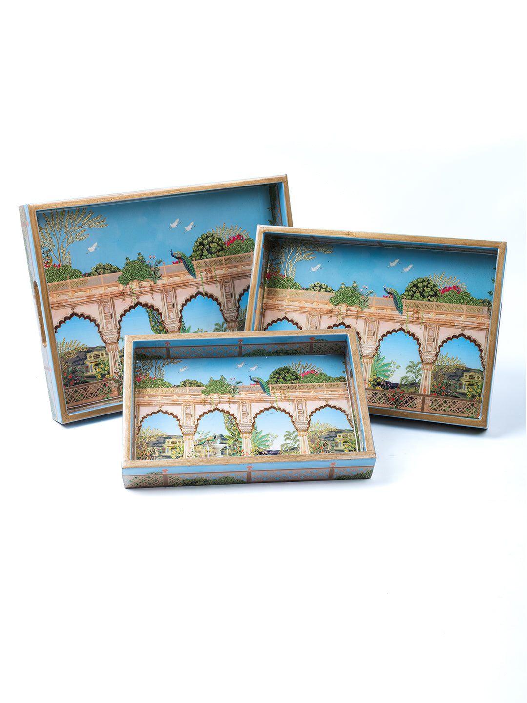 Jharoka Door Tray Set Of 3